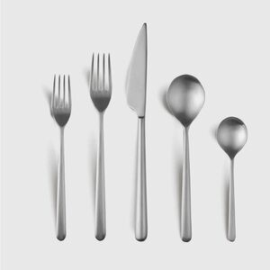 QUINCE Mepra Linea Flatware 20 Piece Brushed Stainless Steel 094